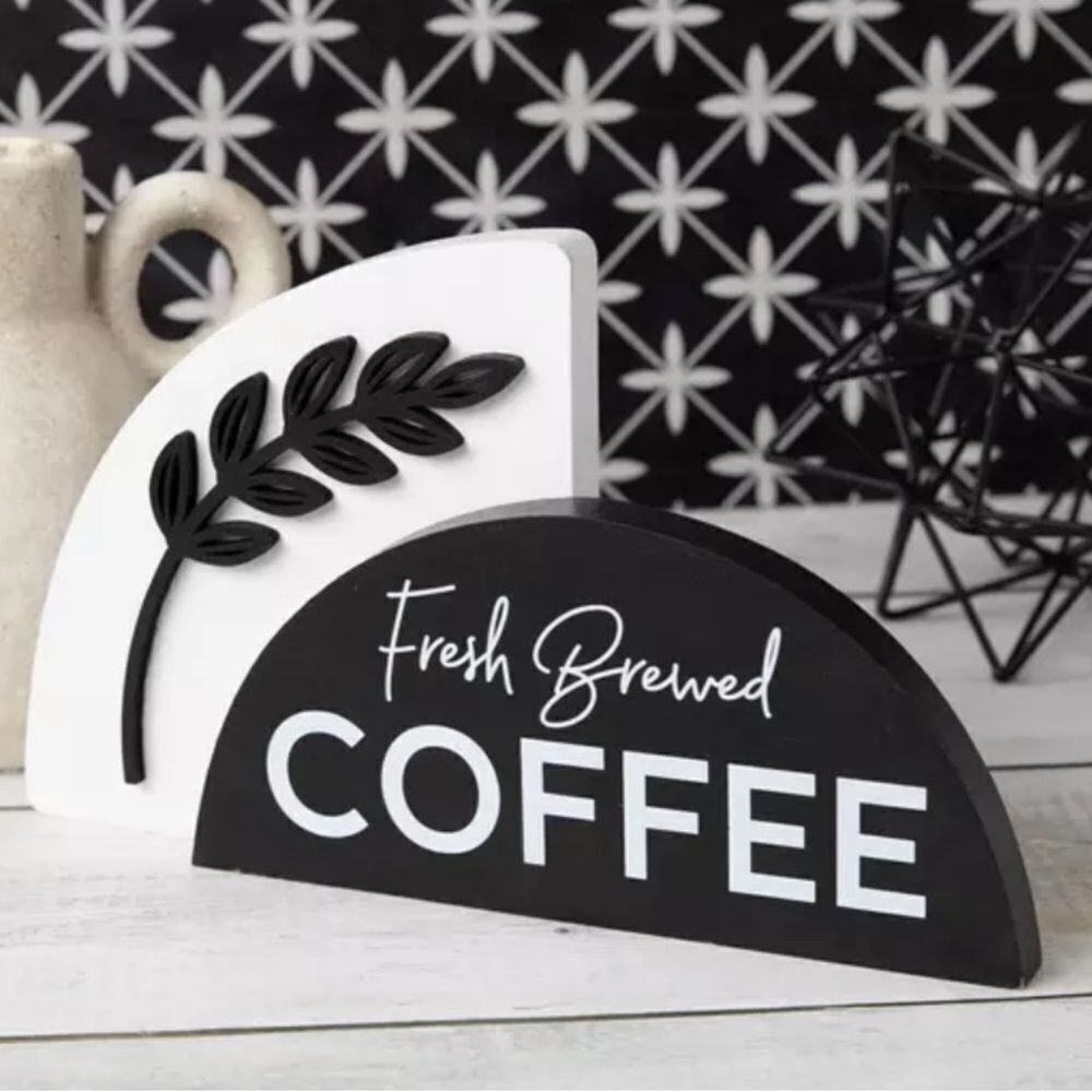Fresh Brewed Coffee Arch Wood Decor